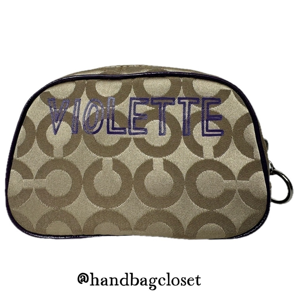 Coach Poppy Chan Violette Japanese Rare Signature C Purple Cosmetic Make-Up Bag - Picture 4 of 14